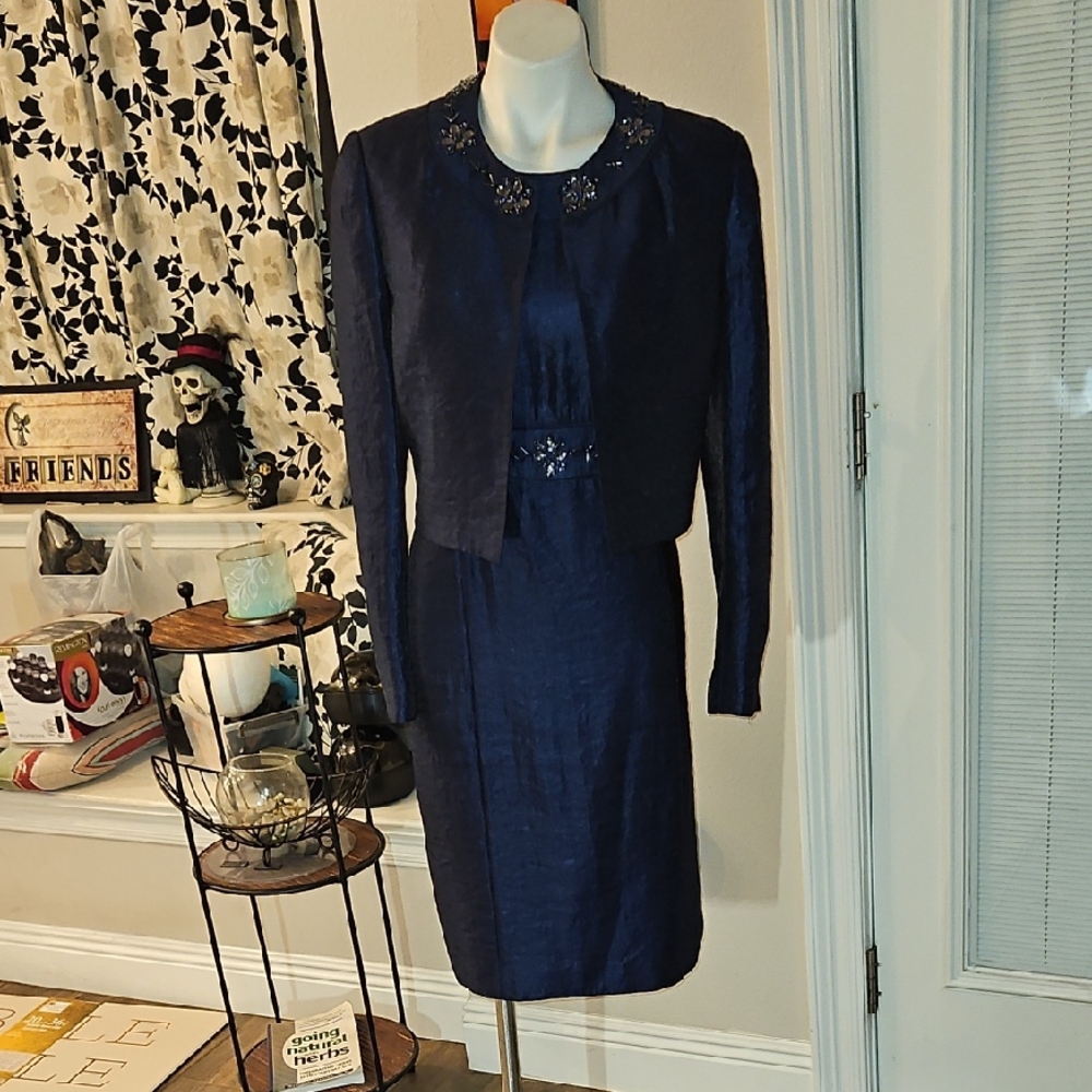 Kasper Midnight Blue Dress with Jacket